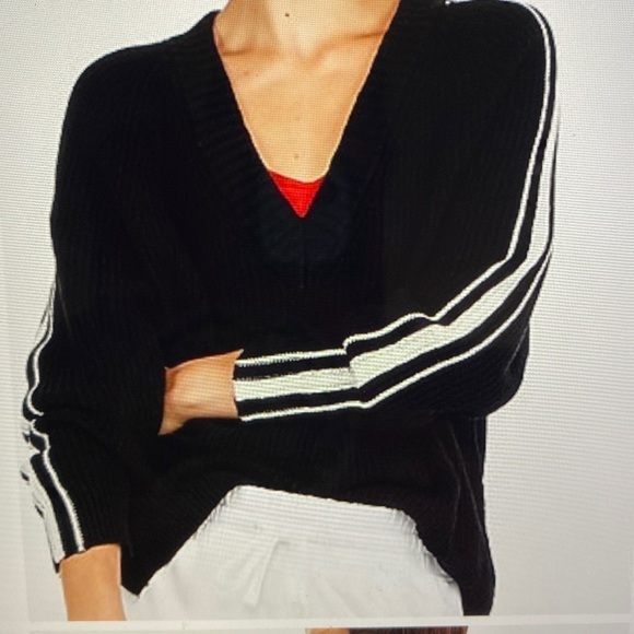 NWT Express V-Neck Boyfriend Sweater Women’s S Longline Tennis Preppy Y2K 90’s - Picture 3 of 10